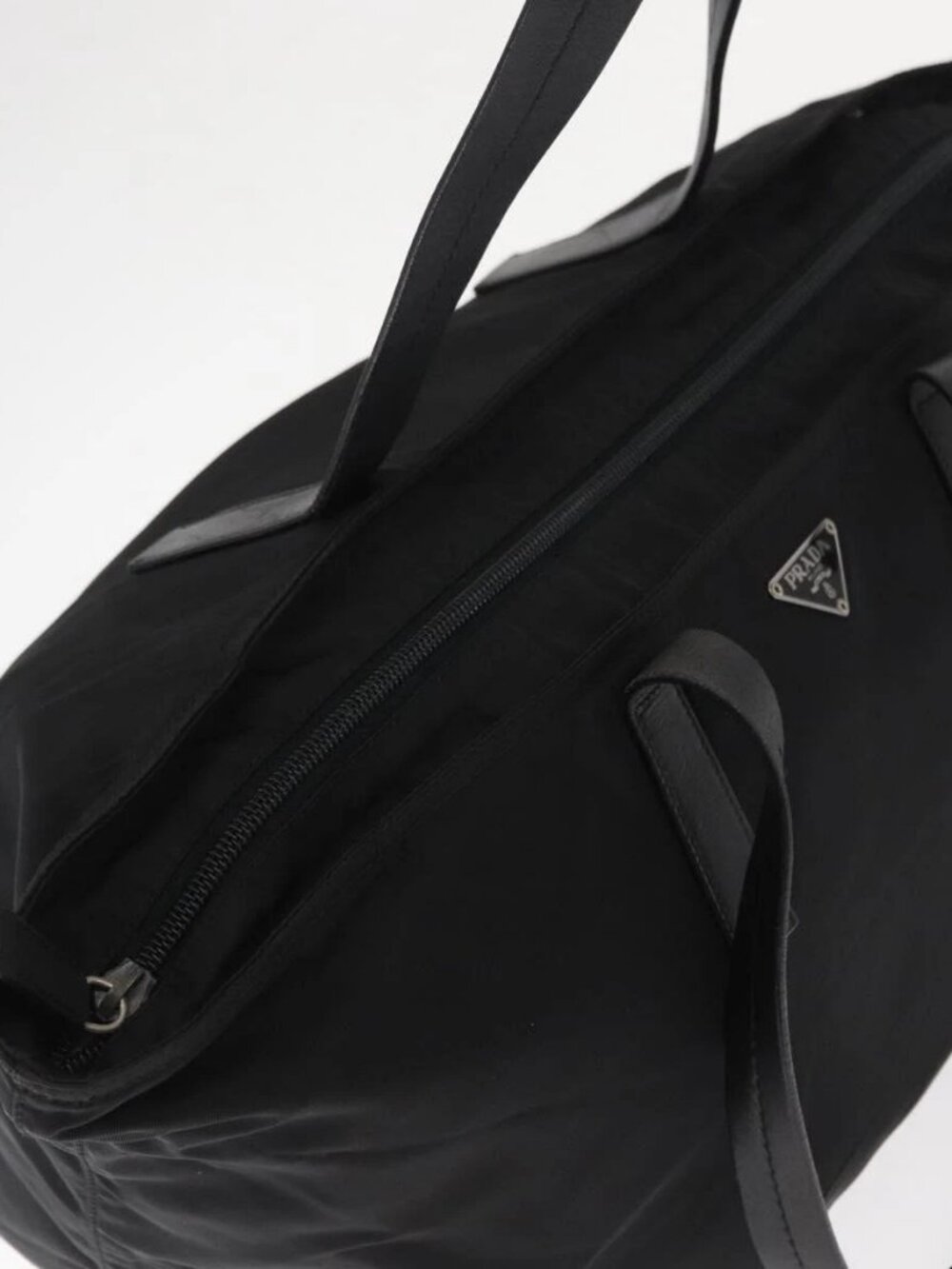 PRADA Tote Bag Nylon Black Silver Auth - Picture 2 of 16